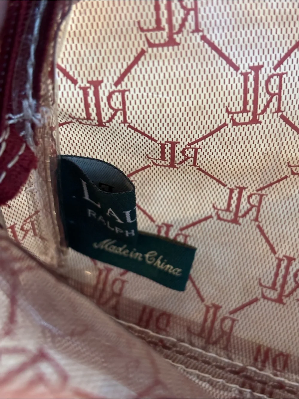 Lauren Ralph Lauren Red Monogram Clear Cosmetic Pouch